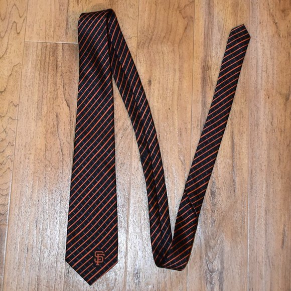 [Set of 2] State Farm San Francisco Giants Promotional Orange/Black Stripe Ties - Picture 2 of 9
